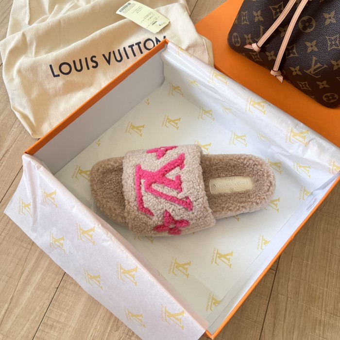 Women's flat wool indoor slippers, size 35-42, SS50-1884