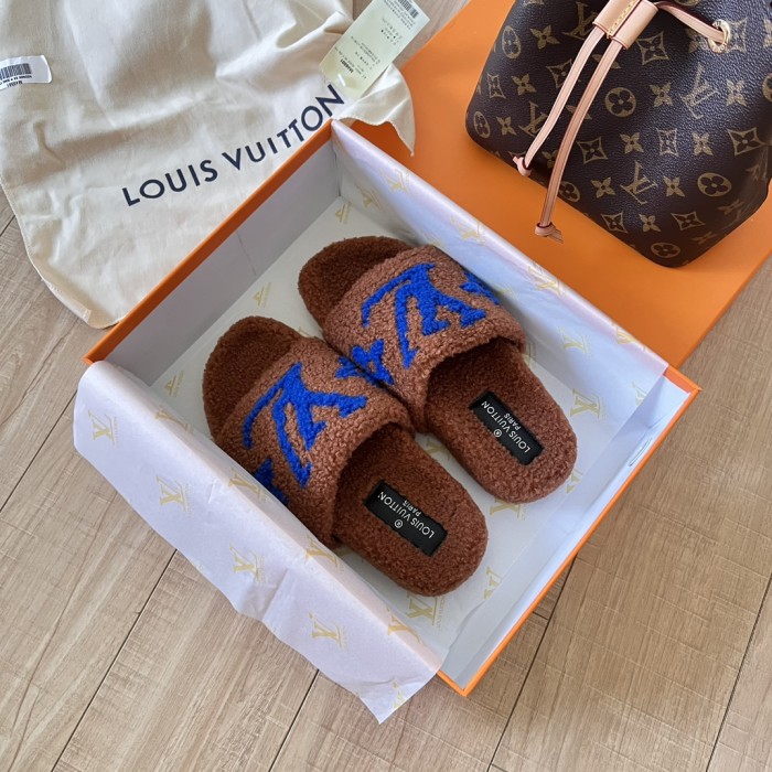 Women's flat wool indoor slippers, size 35-42, SS50-1879