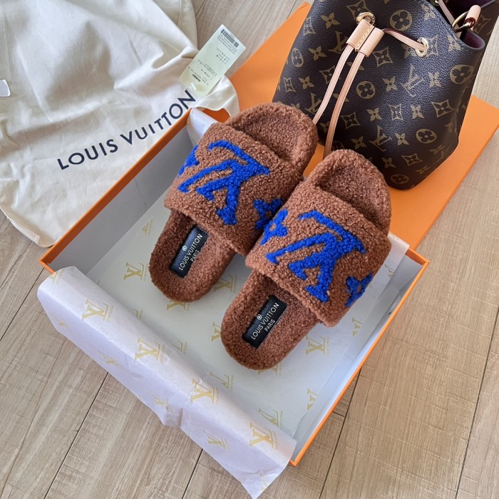 Women's flat wool indoor slippers, size 35-42, SS50-1879