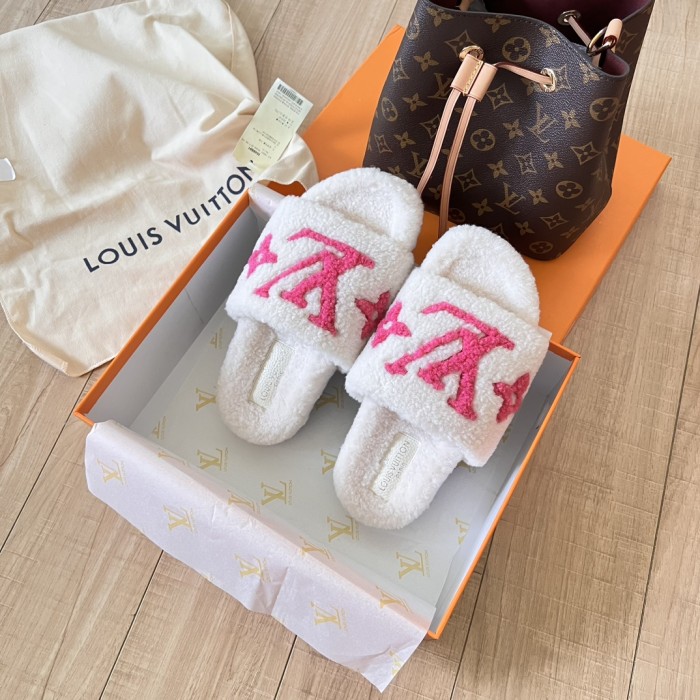 Women's flat wool indoor slippers, size 35-42, SS50-1874