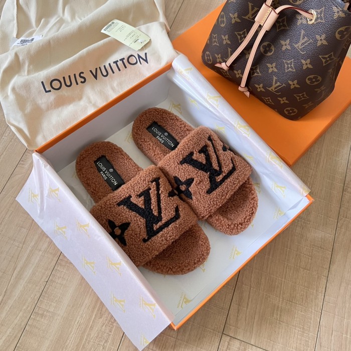 Women's flat wool indoor slippers, size 35-42, SS50-1881