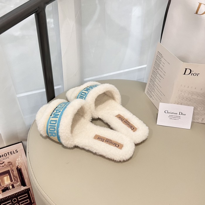 Women's flat wool indoor slippers, size 35-42, SS50-1871
