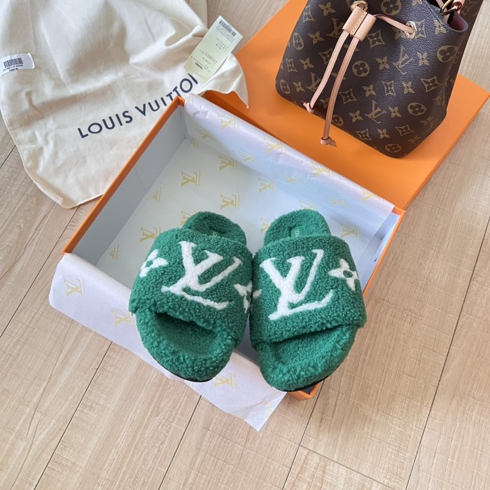 Women's flat wool indoor slippers, size 35-42, SS50-1876