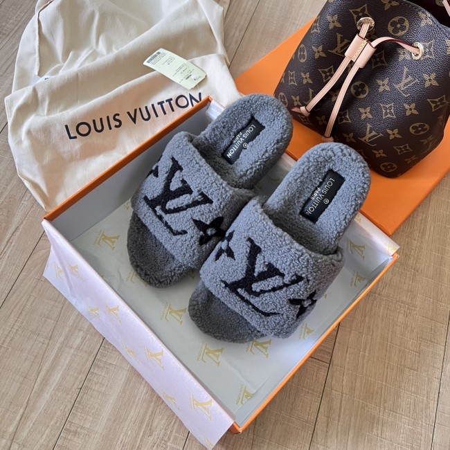 Women's flat wool indoor slippers, size 35-42, SS50-1885