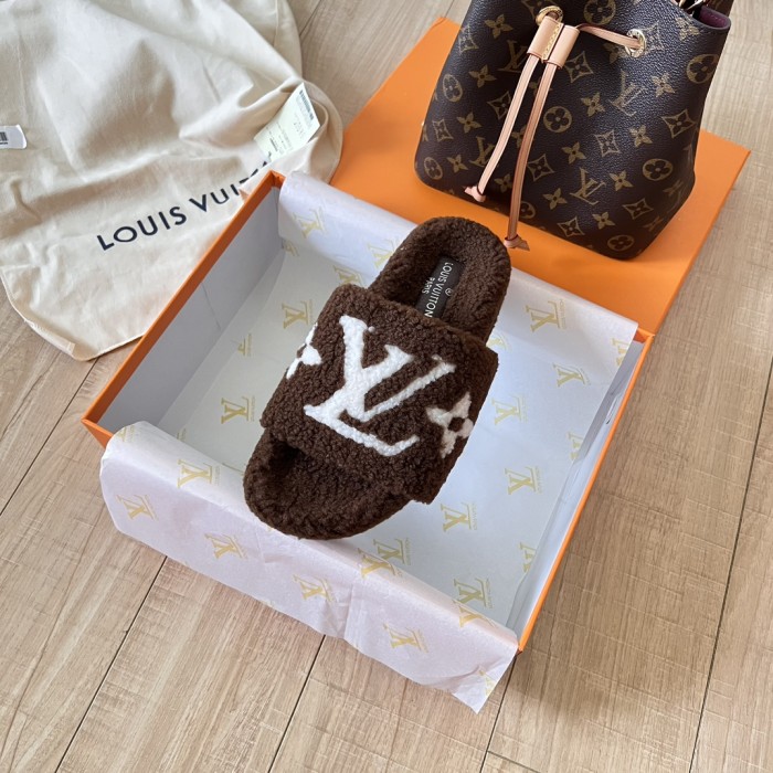 Women's flat wool indoor slippers, size 35-42, SS50-1877