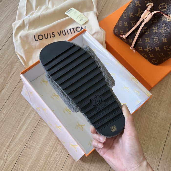 Women's flat wool indoor slippers, size 35-42, SS50-1885