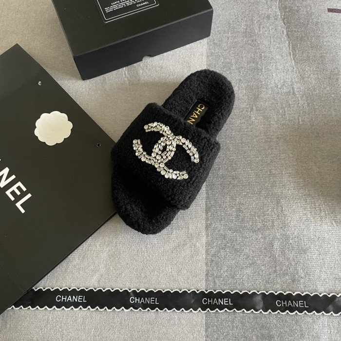 Women's flat wool indoor slippers, size 35-41, SS50-1847