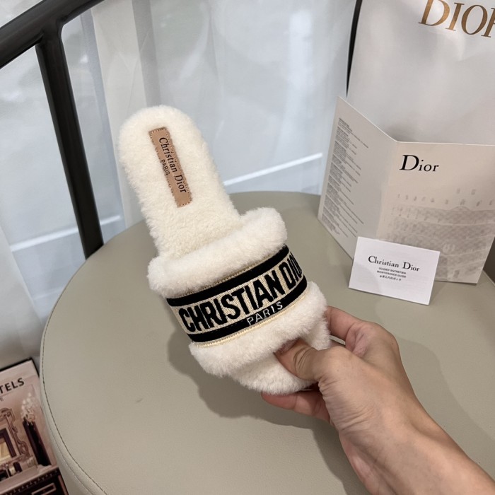 Women's flat wool indoor slippers, size 35-42, SS50-1872
