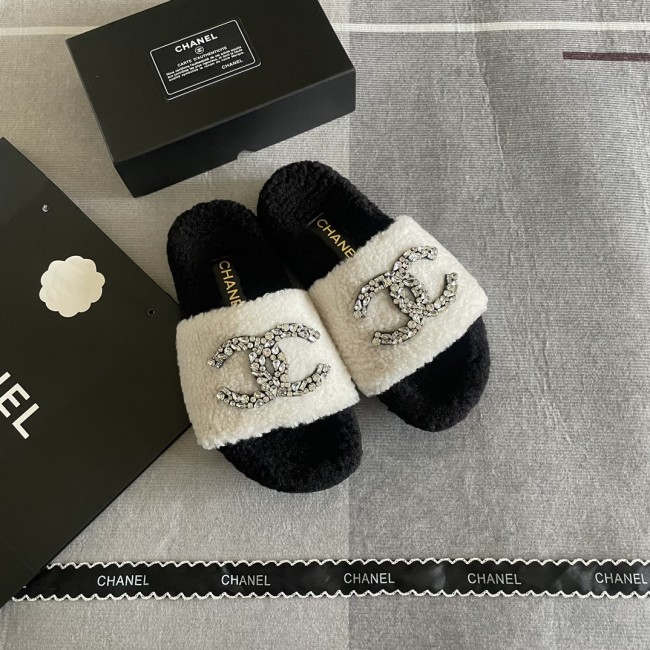 Women's flat wool indoor slippers, size 35-41, SS50-1846
