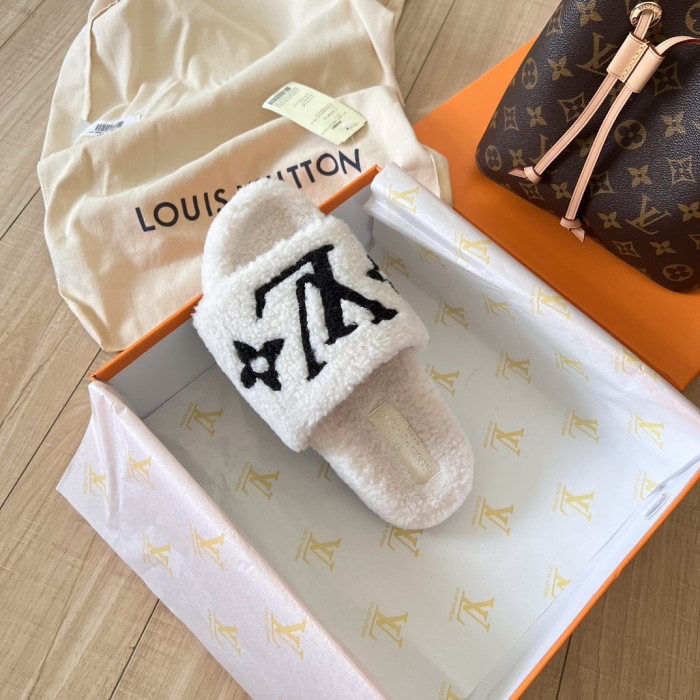 Women's flat wool indoor slippers, size 35-42, SS50-1883