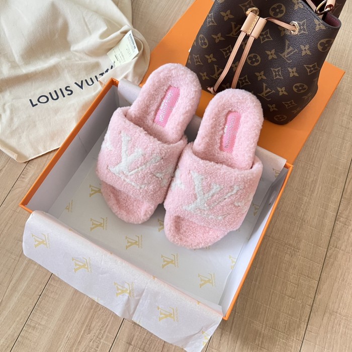 Women's flat wool indoor slippers, size 35-42, SS50-1878
