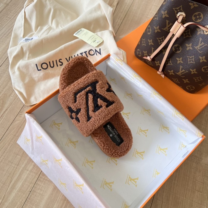 Women's flat wool indoor slippers, size 35-42, SS50-1881