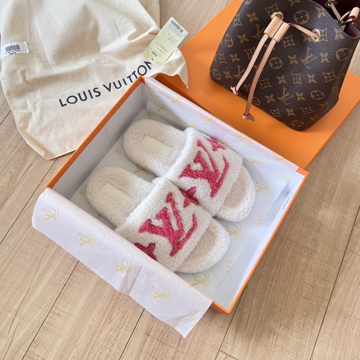 Women's flat wool indoor slippers, size 35-42, SS50-1874