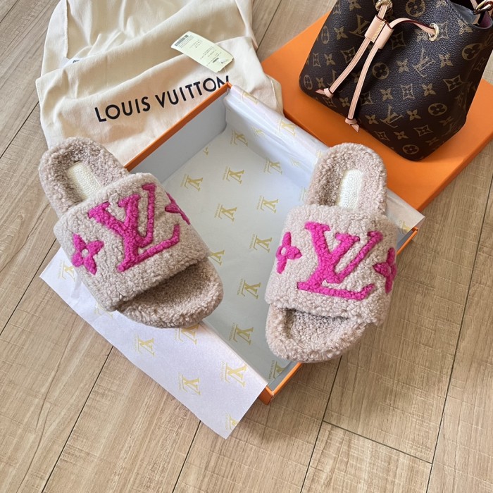 Women's flat wool indoor slippers, size 35-42, SS50-1884