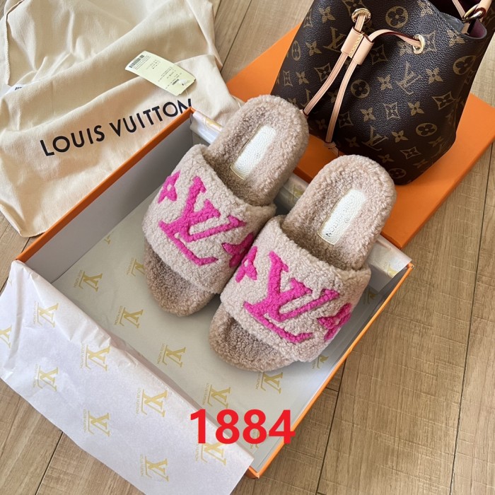 Women's flat wool indoor slippers, size 35-42, SS50-1884