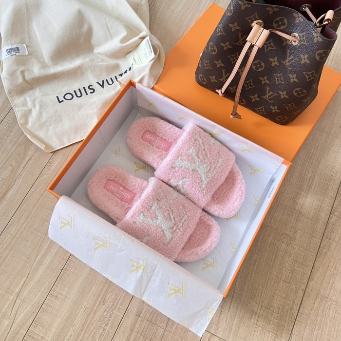 Women's flat wool indoor slippers, size 35-42, SS50-1878
