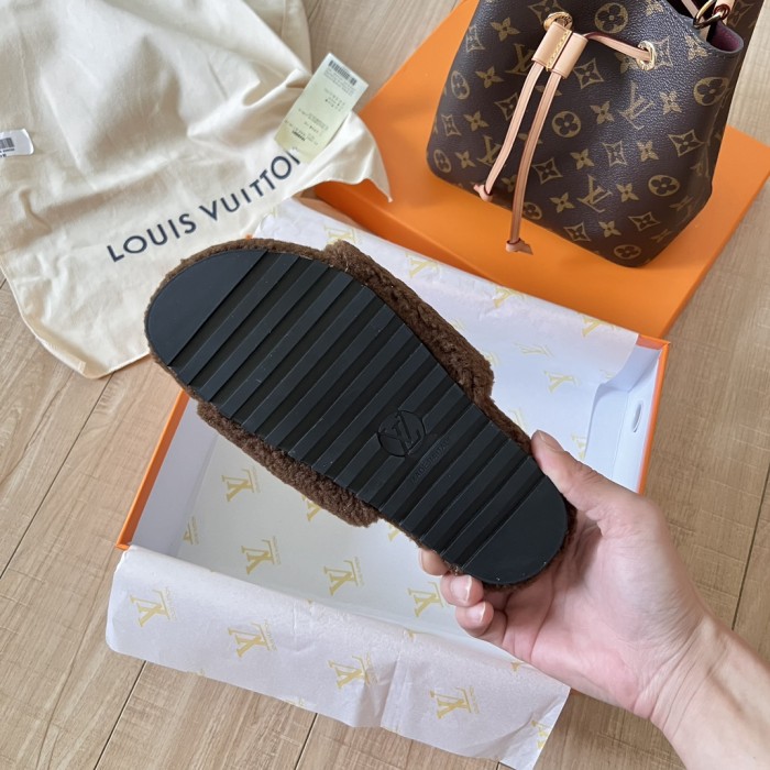 Women's flat wool indoor slippers, size 35-42, SS50-1877