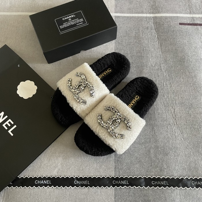 Women's flat wool indoor slippers, size 35-41, SS50-1846