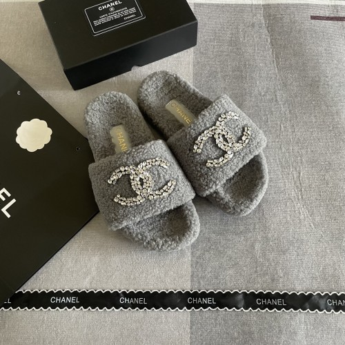 Women's flat wool indoor slippers, size 35-41, SS50-1845