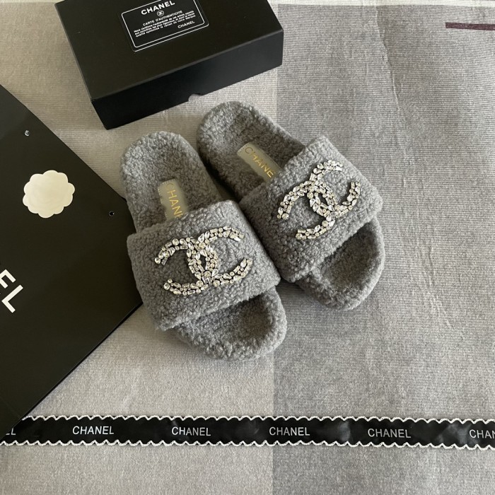 Women's flat wool indoor slippers, size 35-41, SS50-1845