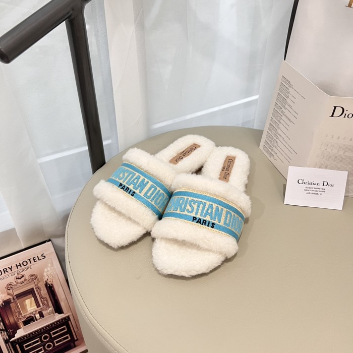 Women's flat wool indoor slippers, size 35-42, SS50-1871