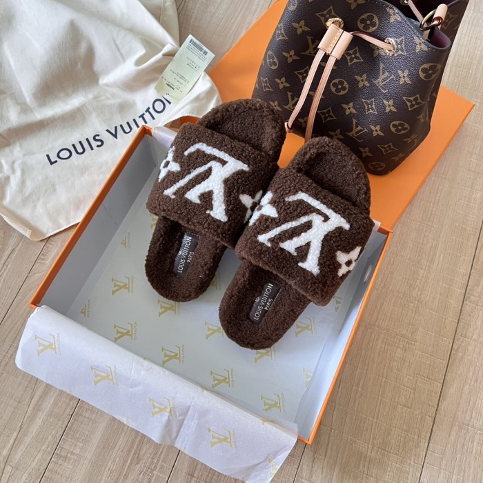 Women's flat wool indoor slippers, size 35-42, SS50-1877