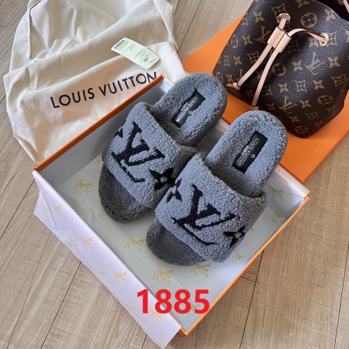 Women's flat wool indoor slippers, size 35-42, SS50-1885