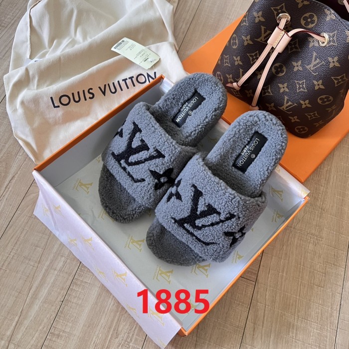 Women's flat wool indoor slippers, size 35-42, SS50-1885