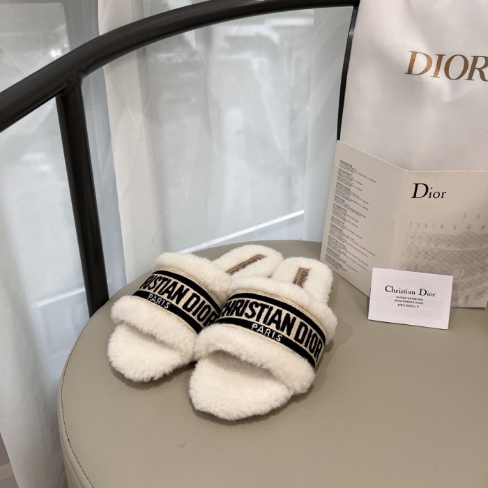 Women's flat wool indoor slippers, size 35-42, SS50-1872