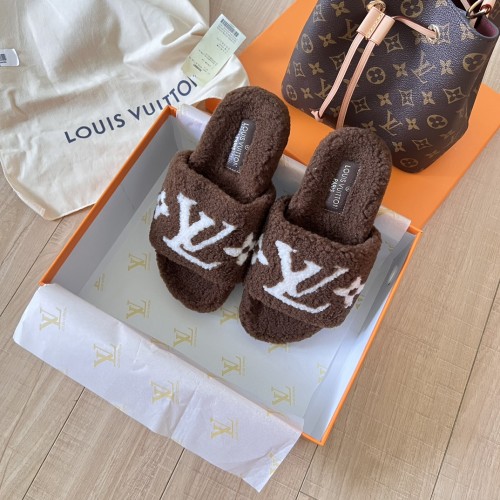Women's flat wool indoor slippers, size 35-42, SS50-1877