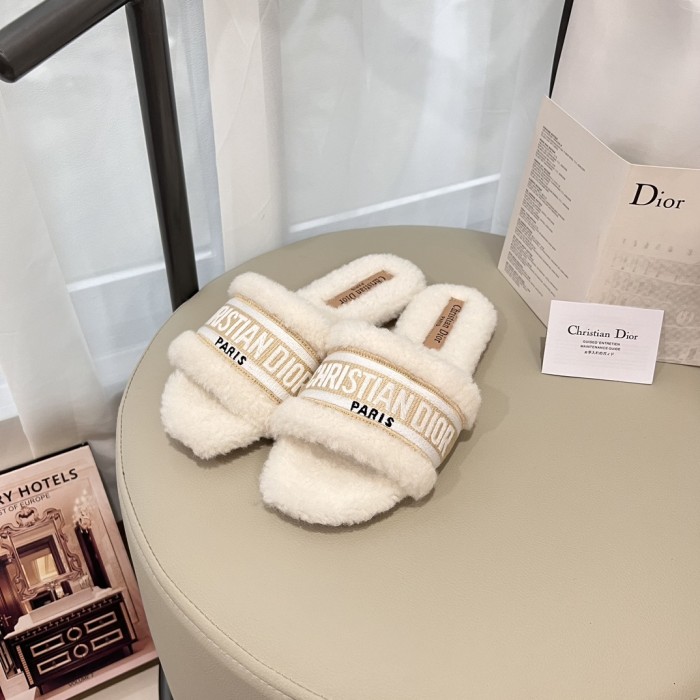 Women's flat wool indoor slippers, size 35-42, SS50-1869
