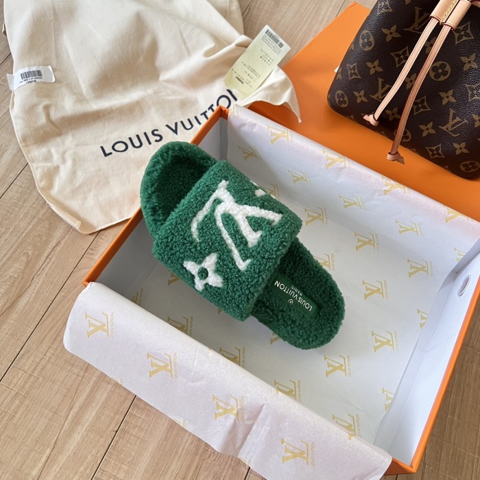 Women's flat wool indoor slippers, size 35-42, SS50-1876