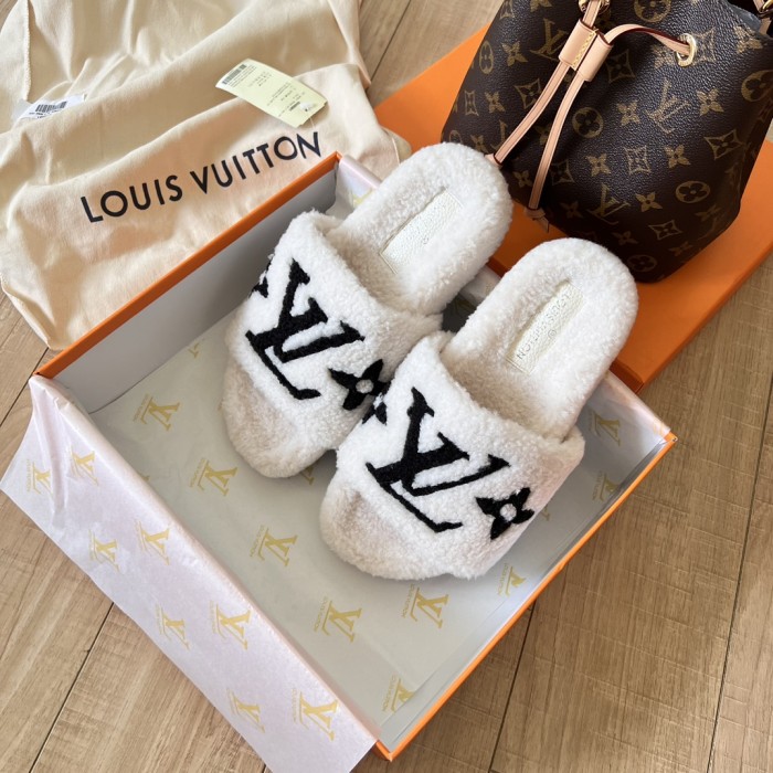 Women's flat wool indoor slippers, size 35-42, SS50-1883