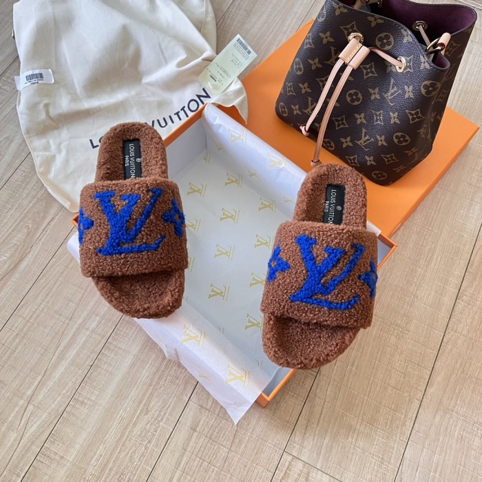 Women's flat wool indoor slippers, size 35-42, SS50-1879
