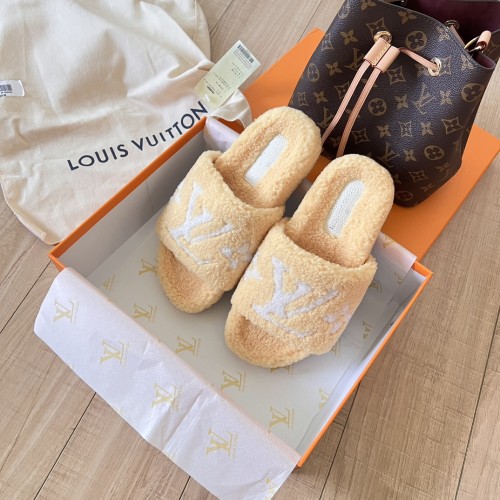 Women's flat wool indoor slippers, size 35-42, SS50-1873