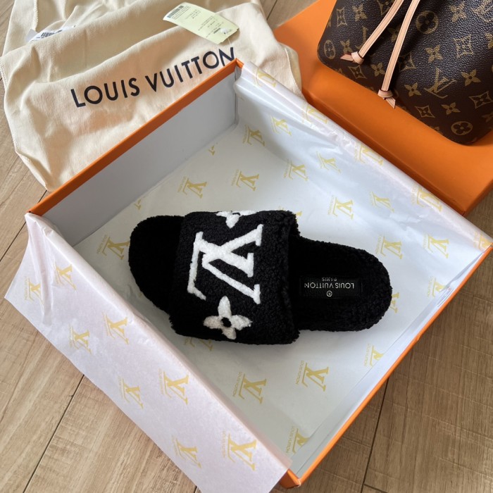 Women's flat wool indoor slippers, size 35-42, SS50-1880