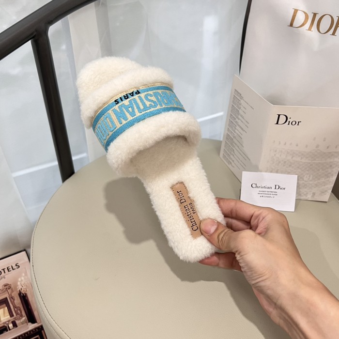 Women's flat wool indoor slippers, size 35-42, SS50-1871