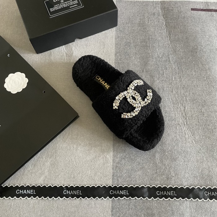 Women's flat wool indoor slippers, size 35-41, SS50-1847