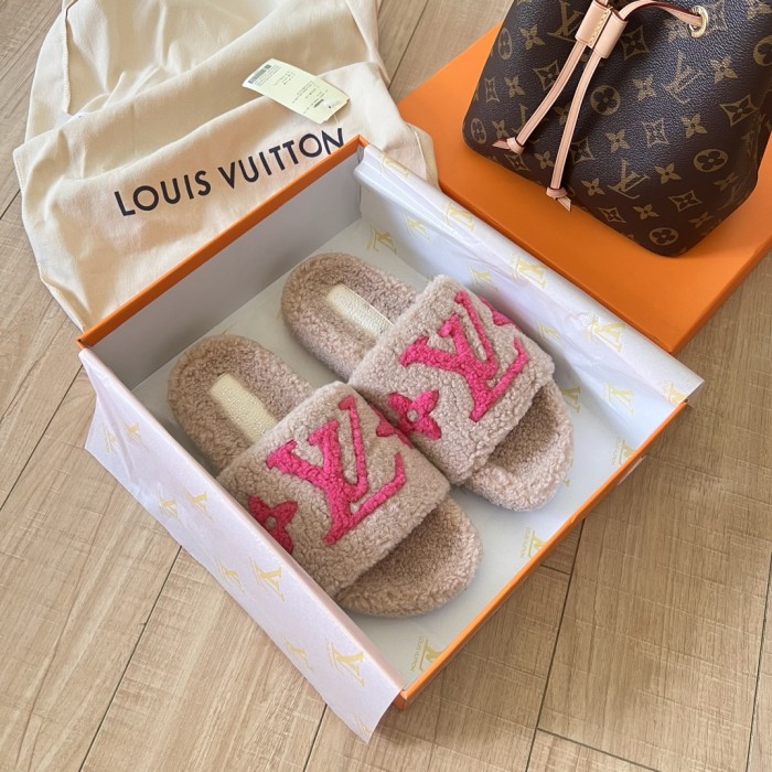 Women's flat wool indoor slippers, size 35-42, SS50-1884
