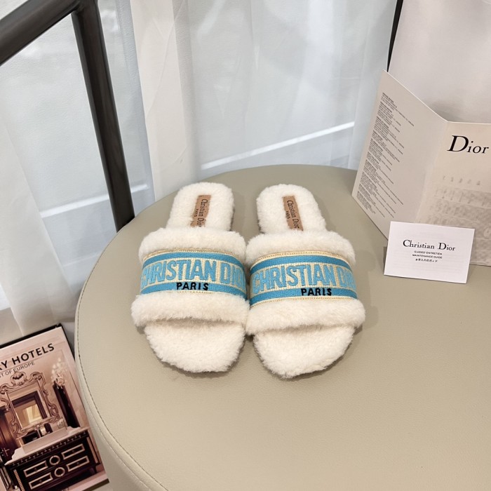 Women's flat wool indoor slippers, size 35-42, SS50-1871
