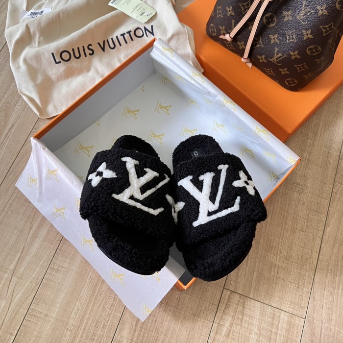 Women's flat wool indoor slippers, size 35-42, SS50-1880