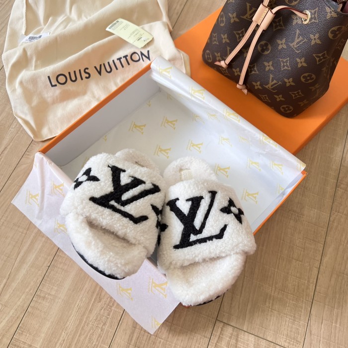 Women's flat wool indoor slippers, size 35-42, SS50-1883