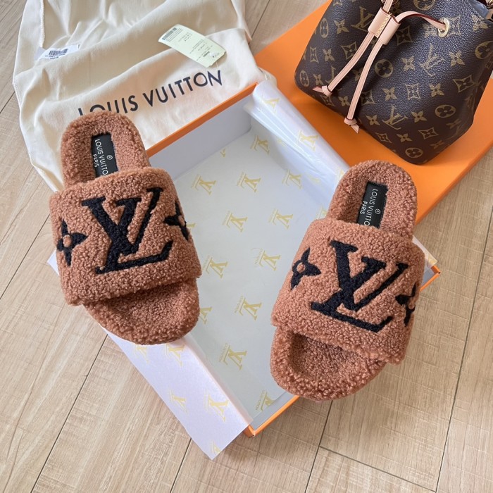 Women's flat wool indoor slippers, size 35-42, SS50-1881
