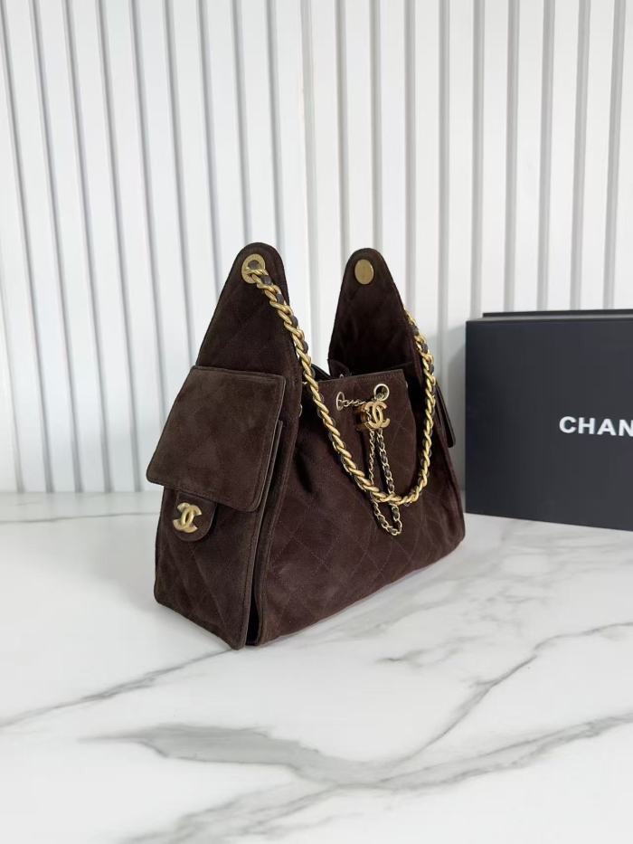 Velvet-finish leather bag ,5A ,size 30x26x14cm,no box,  B110-420