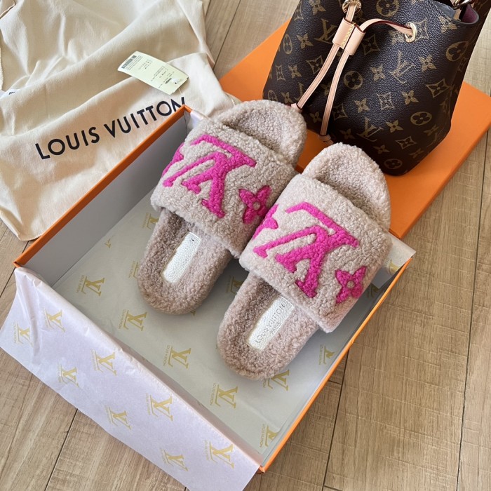 Women's flat wool indoor slippers, size 35-42, SS50-1884