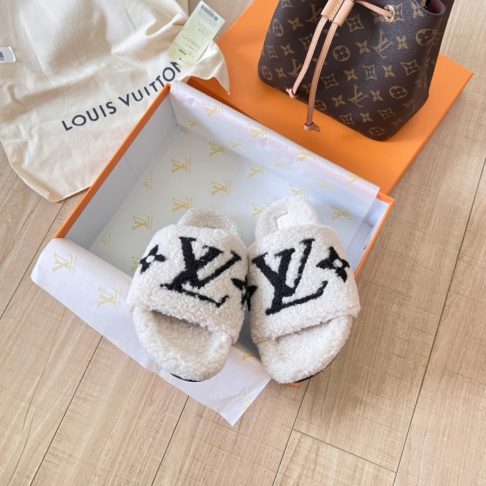 Women's flat wool indoor slippers, size 35-42, SS50-1875