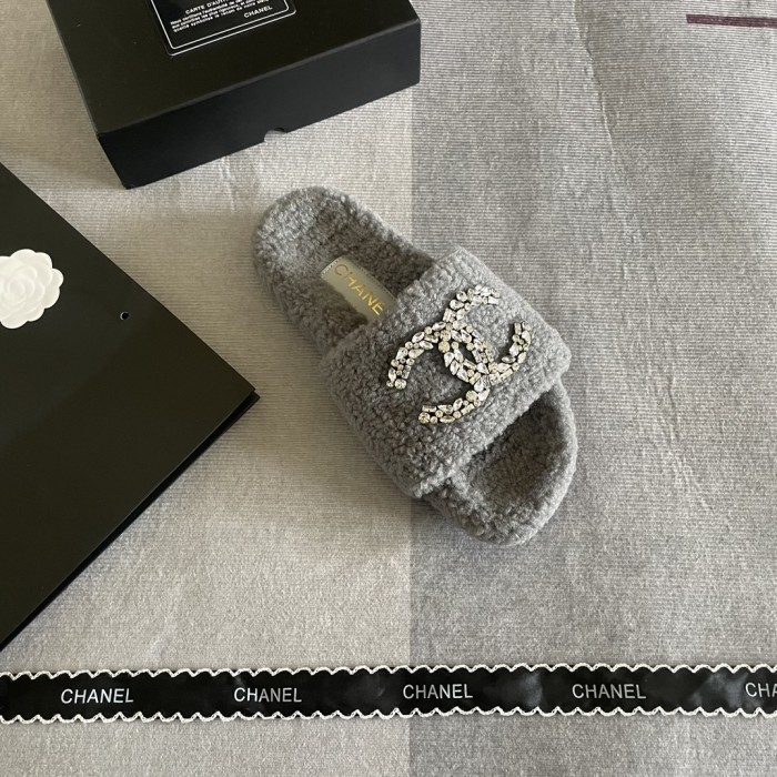 Women's flat wool indoor slippers, size 35-41, SS50-1845