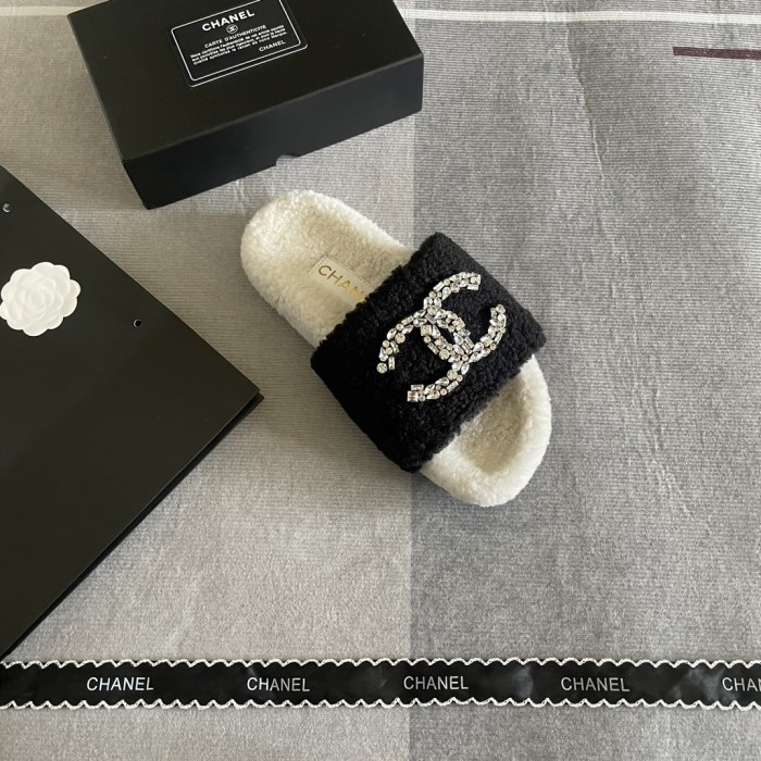 Women's flat wool indoor slippers, size 35-41, SS50-1844
