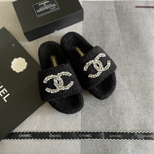 Women's flat wool indoor slippers, size 35-41, SS50-1847