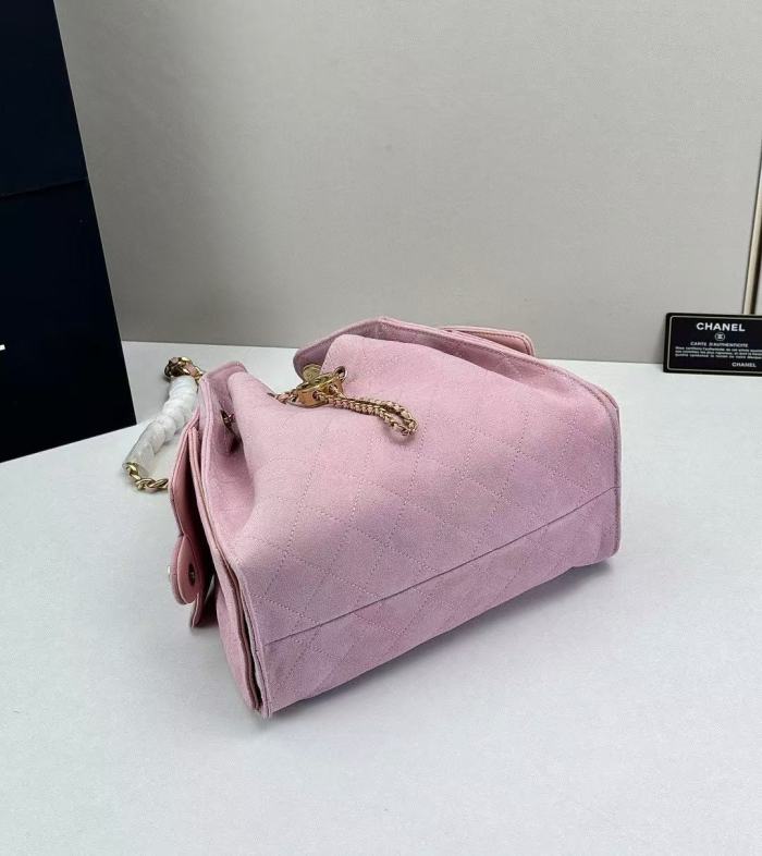 Velvet-finish leather bag ,5A ,size 30x26x14cm,no box,  B110-421